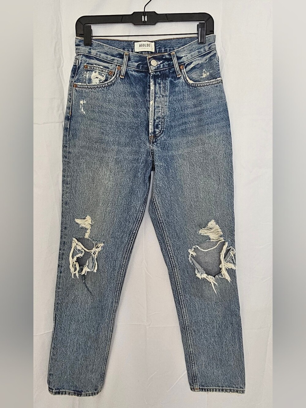 AGOLDE Fen High Rise Distressed Jeans Size 27 100% Organic Cotton - Picture 2 of 8
